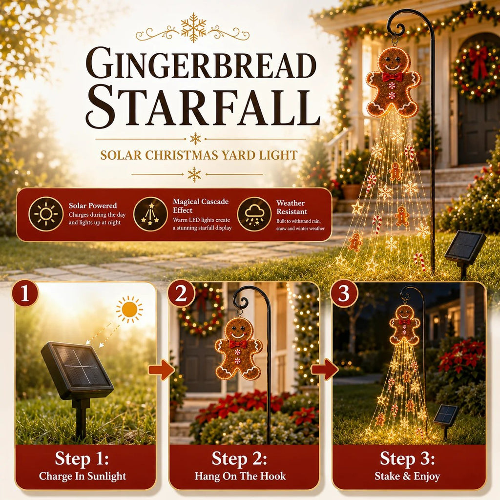 🎄 Gingerbread Magic Solar Holiday Yard Light
