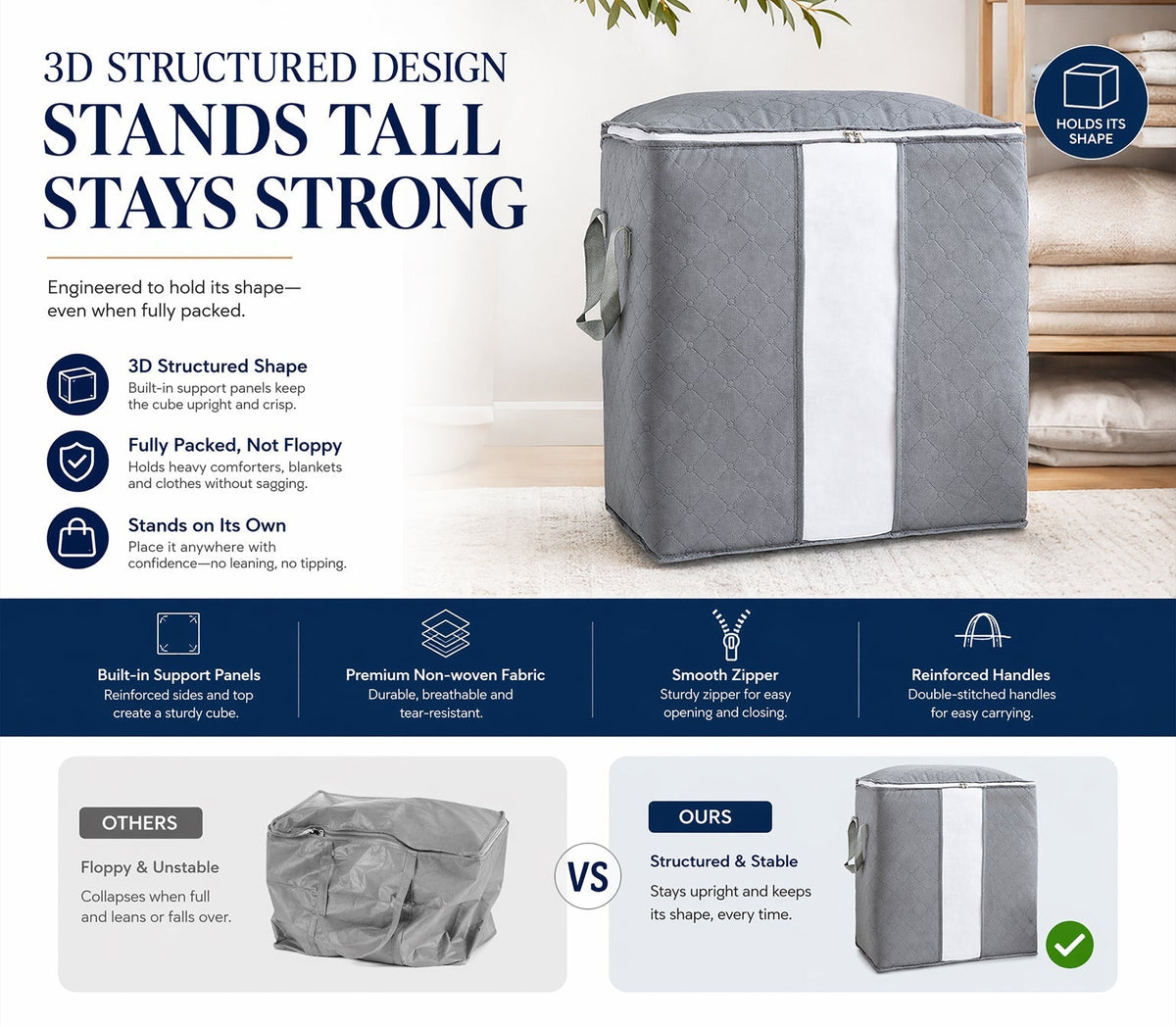 🏆Last Day Sale ONLY ￡6.99!!🔥StorRight™ 90L Heavy-Duty Storage Bag🏆Mothproof & Airtight with Clear Window🛏️ Thick, Airtight & Moving-Ready! 🇬🇧🧳