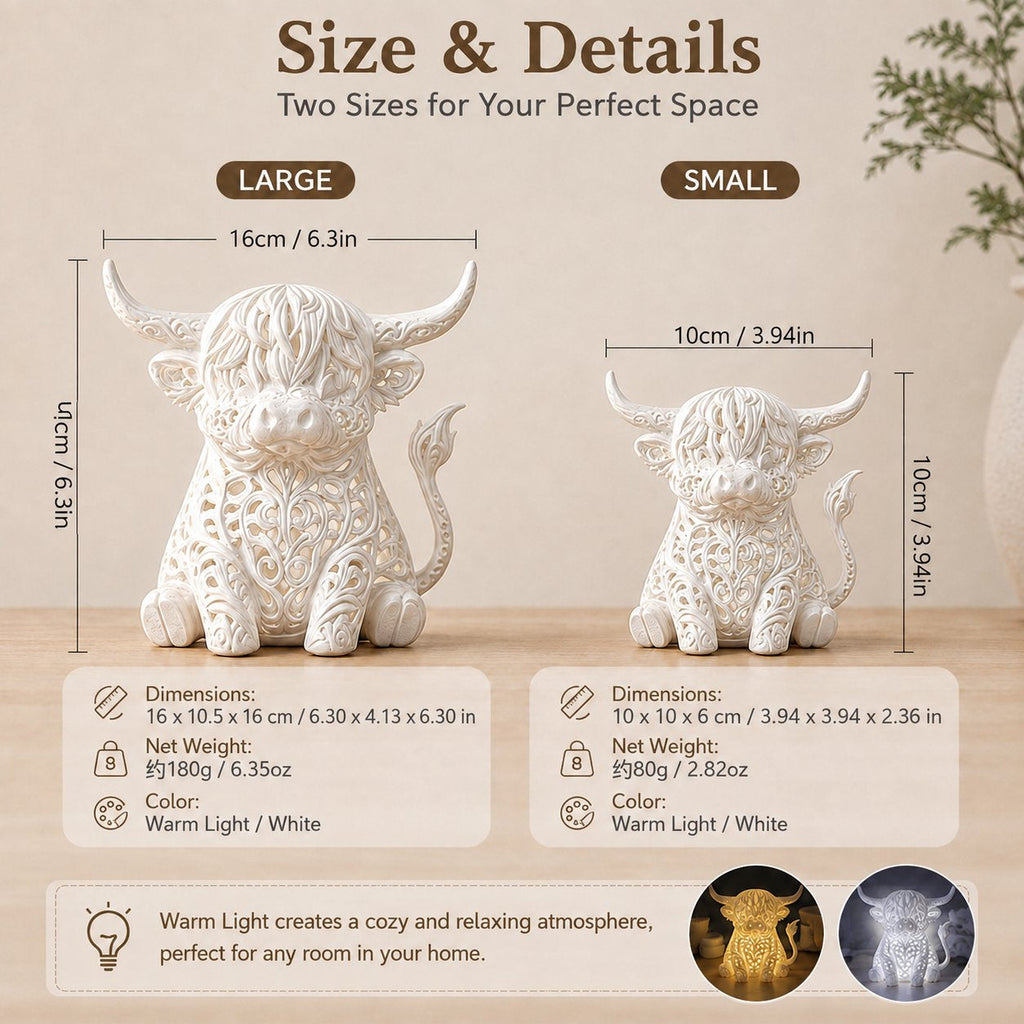 🐮 Highland Cow Projection Night Light — Glow & Cast Magical Patterns! ✨🌙