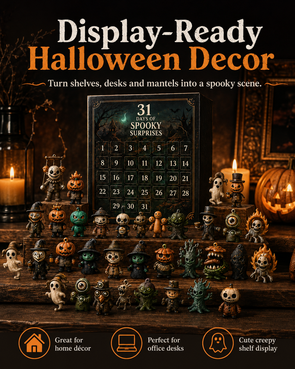 31-Day Halloween Advent Calendar with Mini Figurines