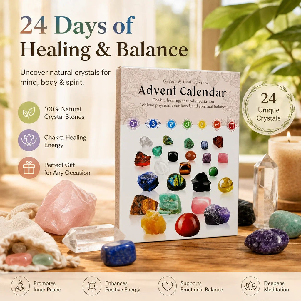 ❤100% Hand-carved -💎Crystals Advent Calendar 2026-24 Days Chakra Crystals&Healing Stones🔮