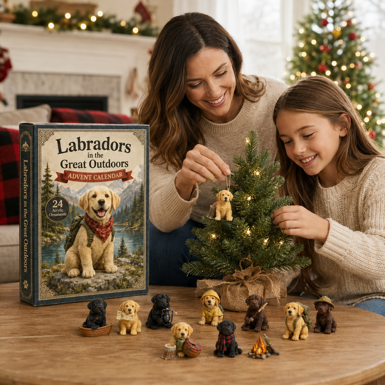 2026 Mountain Forest Backpack Labrador Blind Box - 24-Day Festive Countdown, Acrylic Charms Blind Box - Gift For Dog Lovers