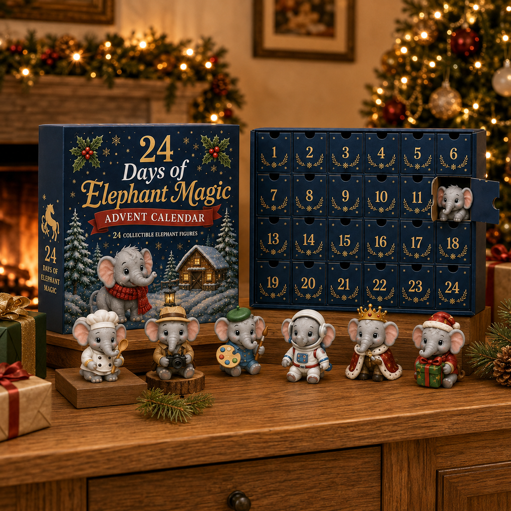 🐘 24 Days of Elephant Magic Advent Calendar – 24 Collectible Christmas Elephant Surprises