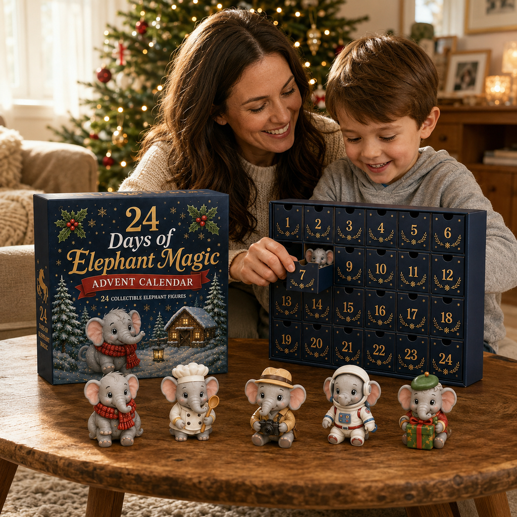 🐘 24 Days of Elephant Magic Advent Calendar – 24 Collectible Christmas Elephant Surprises