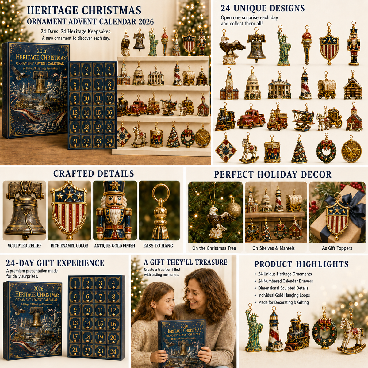 ❤️✨America 250th Anniversary Heritage Christmas Advent Calendar
