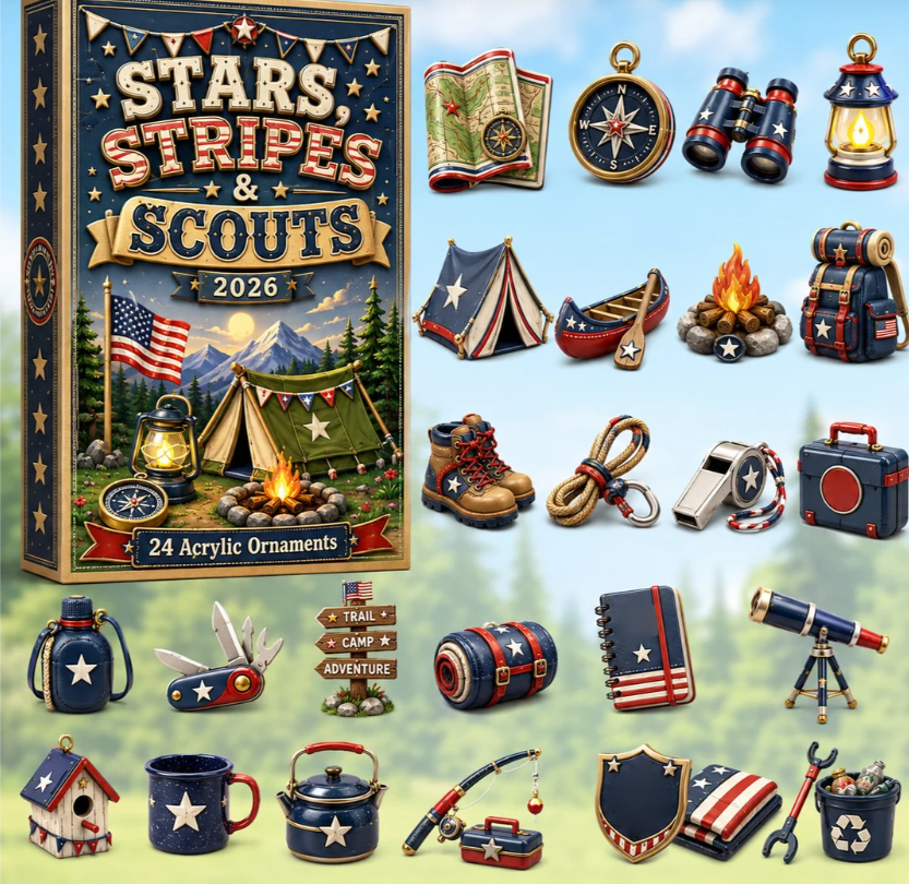 Stars Stripes Camping  Advent Calendar 2026 - 24-Day Festive Countdown