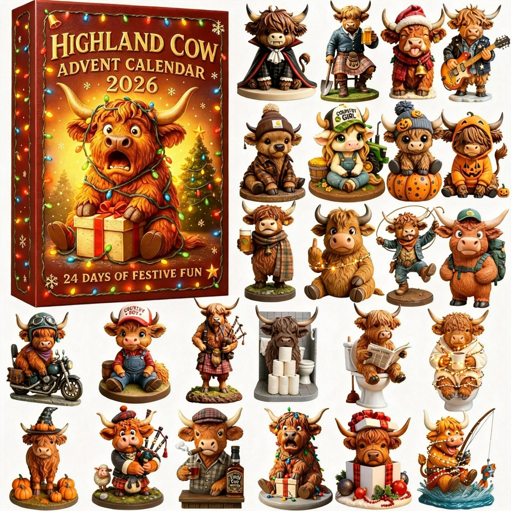 🎄🐮Highland Cow Advent Calendar 2026 – 24 Festive Cow Surprises