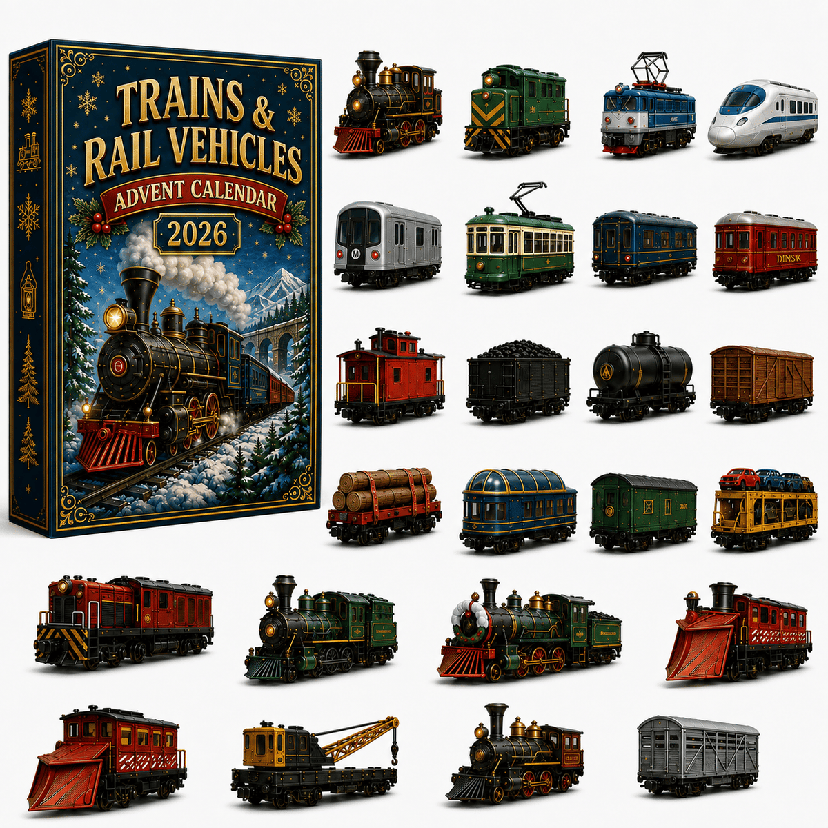 🔥Last Day 49% OFF - 🚂Trains & Rail Vehicles Advent Calendar 2026 – 24 Railway Surprises