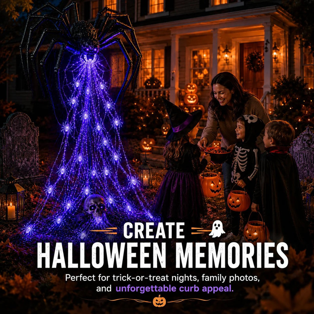 🎁Only Today 49% OFF 🔥 Halloween Spider Web Light Show🕷️