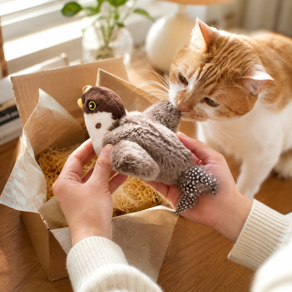 Flapping Bird Interactive Cat Toy, Hunting Stimulation Toy to Relieve Cat Boredom & Scratching