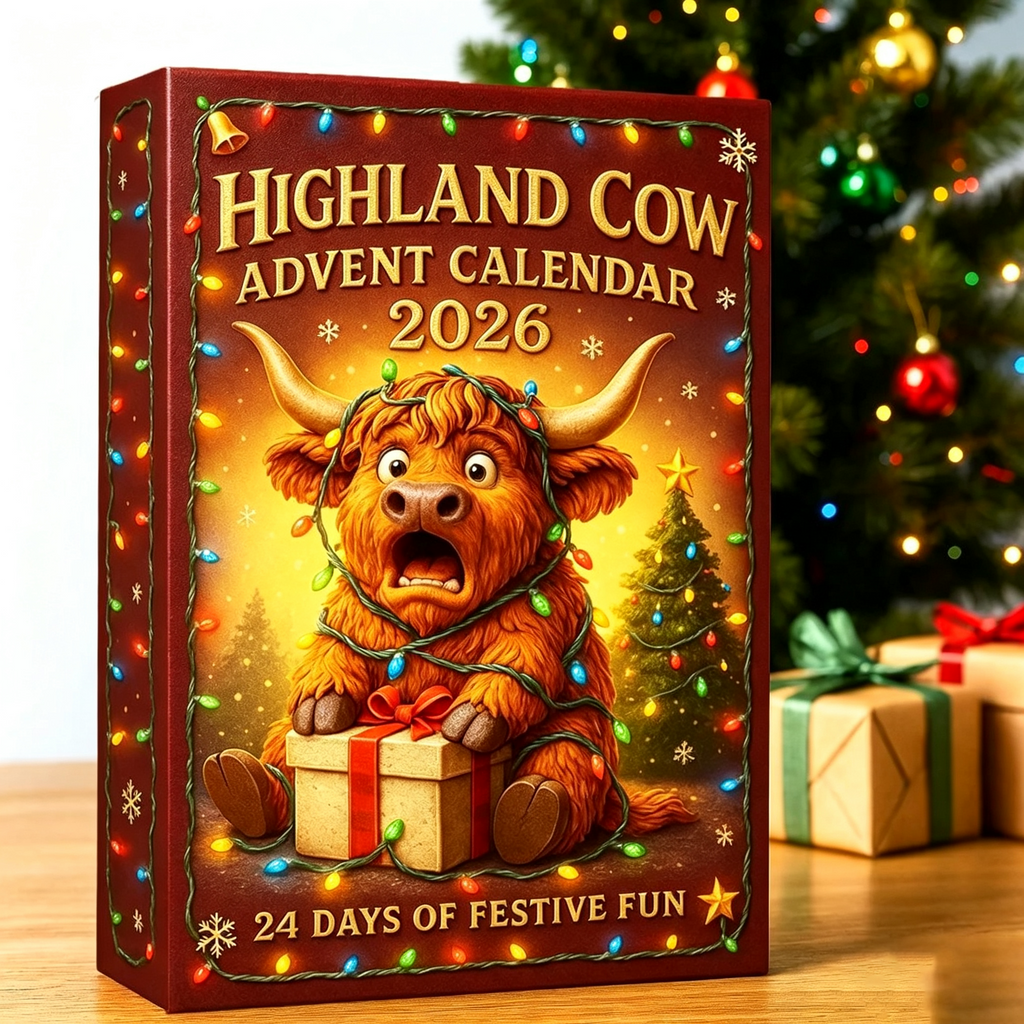 🎄🐮Highland Cow Advent Calendar 2026 – 24 Festive Cow Surprises