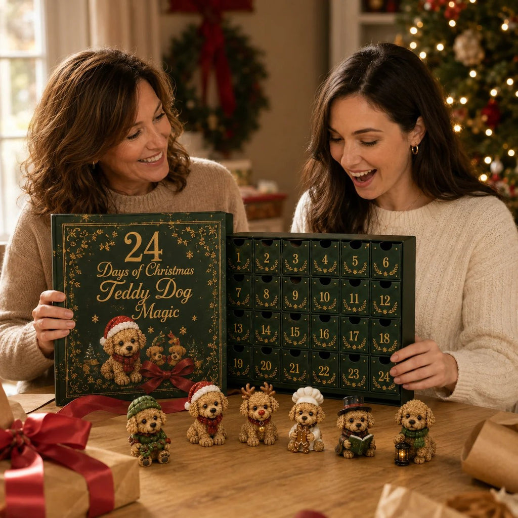 🔥50% Off Last Day🔥 - 🐶 24 Days of Christmas Teddy Dog Magic Advent Calendar – 24 Collectible Holiday Puppy Surprises
