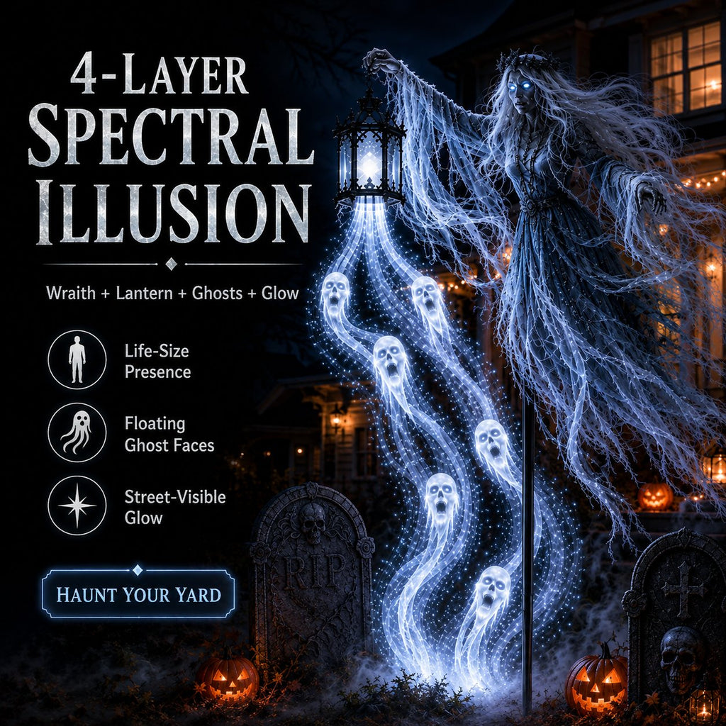 Soul Harvester Floating Wraith Light – Cold-White Halloween Yard Decor