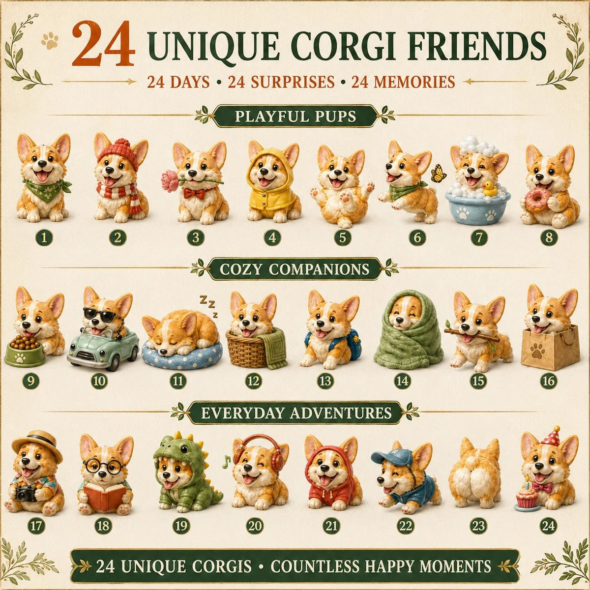🔥50% Off Last Day🔥 - ✨Everyday Corgi Advent Calendar 2026 - 24-Day Festive Countdown