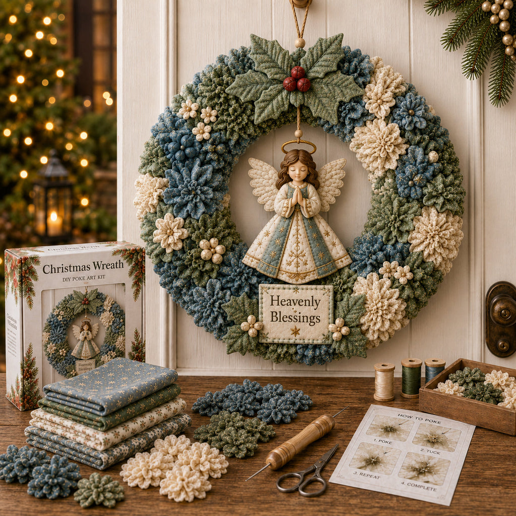🔥49% Off Last Day🎄 3D Fabric Poke Wreath DIY Kit