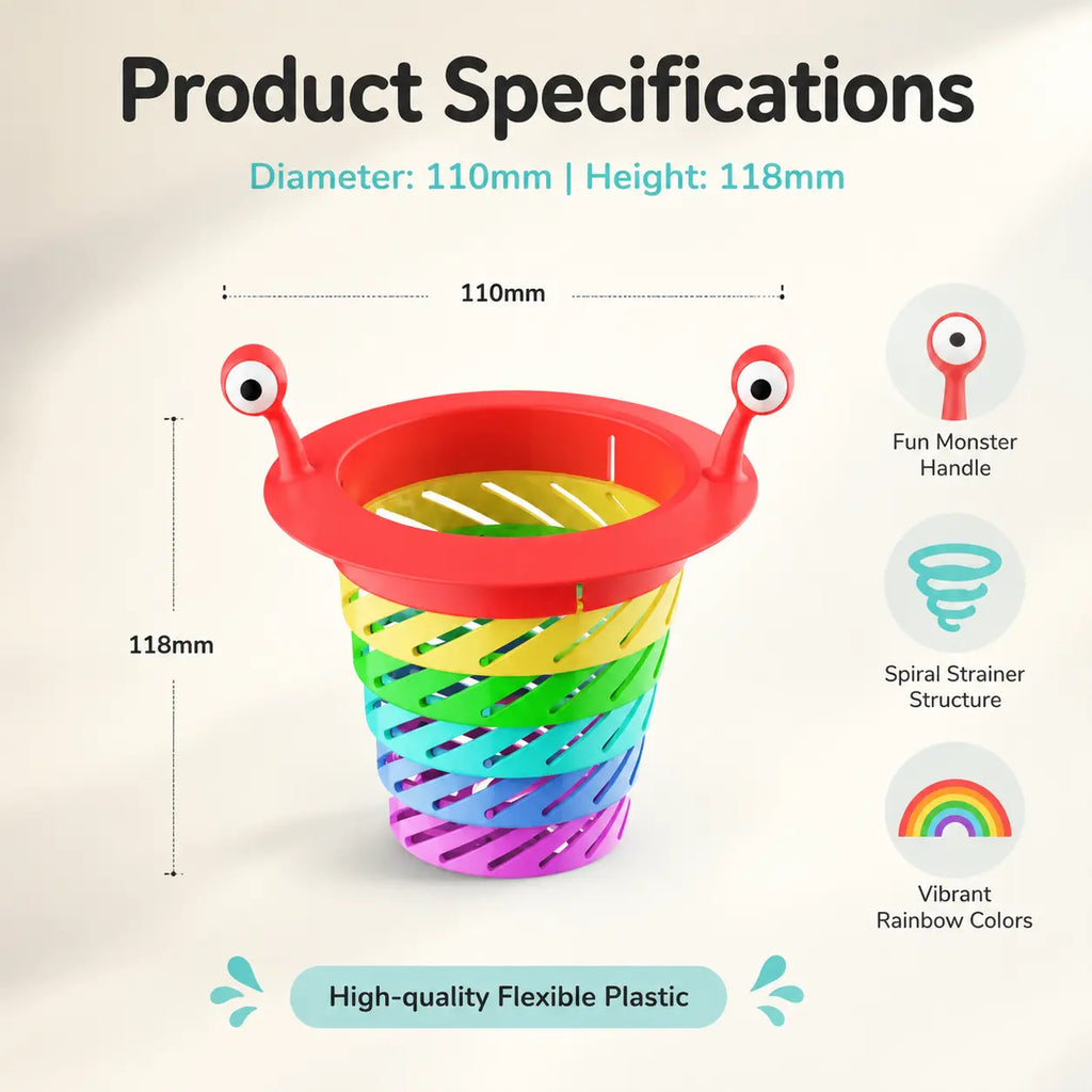 3PCS Rainbow Expandable Sink Strainer Basket, Rotatable Retractable Kitchen Sink Drain Filter🚰