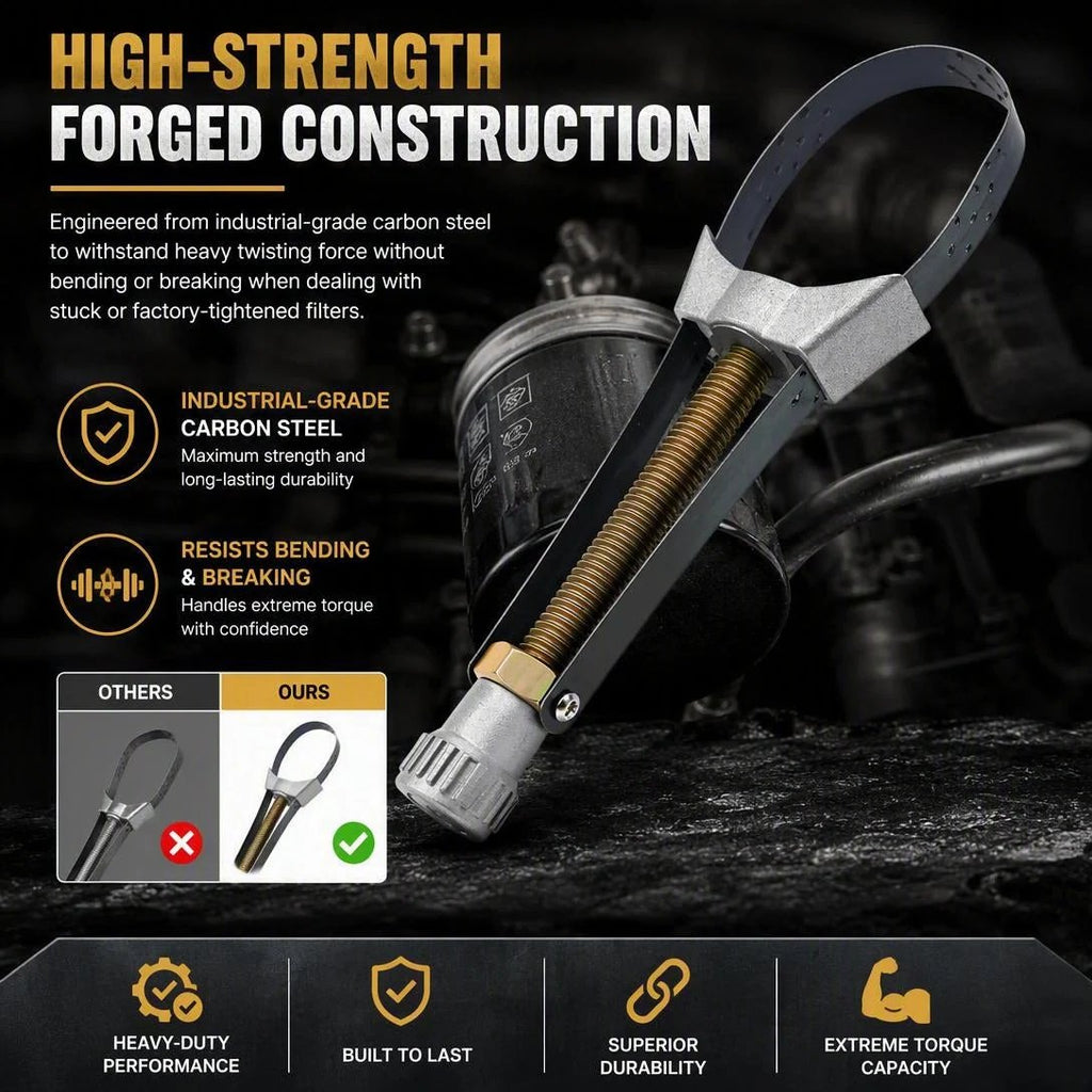 🎉🛠️NEW Auto Car Diameter Adjustable Oil Filter Removal Strap Wrench Tool