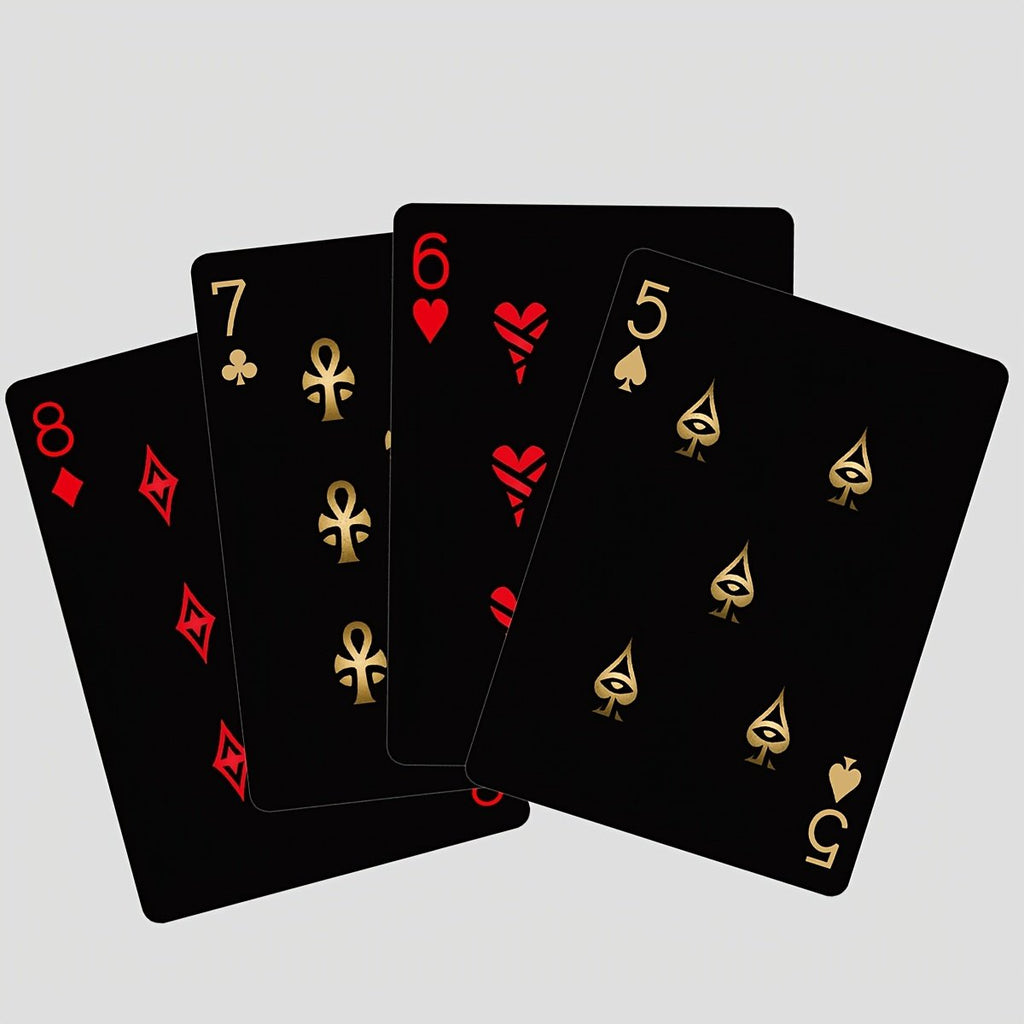 Black‑Gold Egyptian Themed Playing Cards – 300g Blue-Core Deck