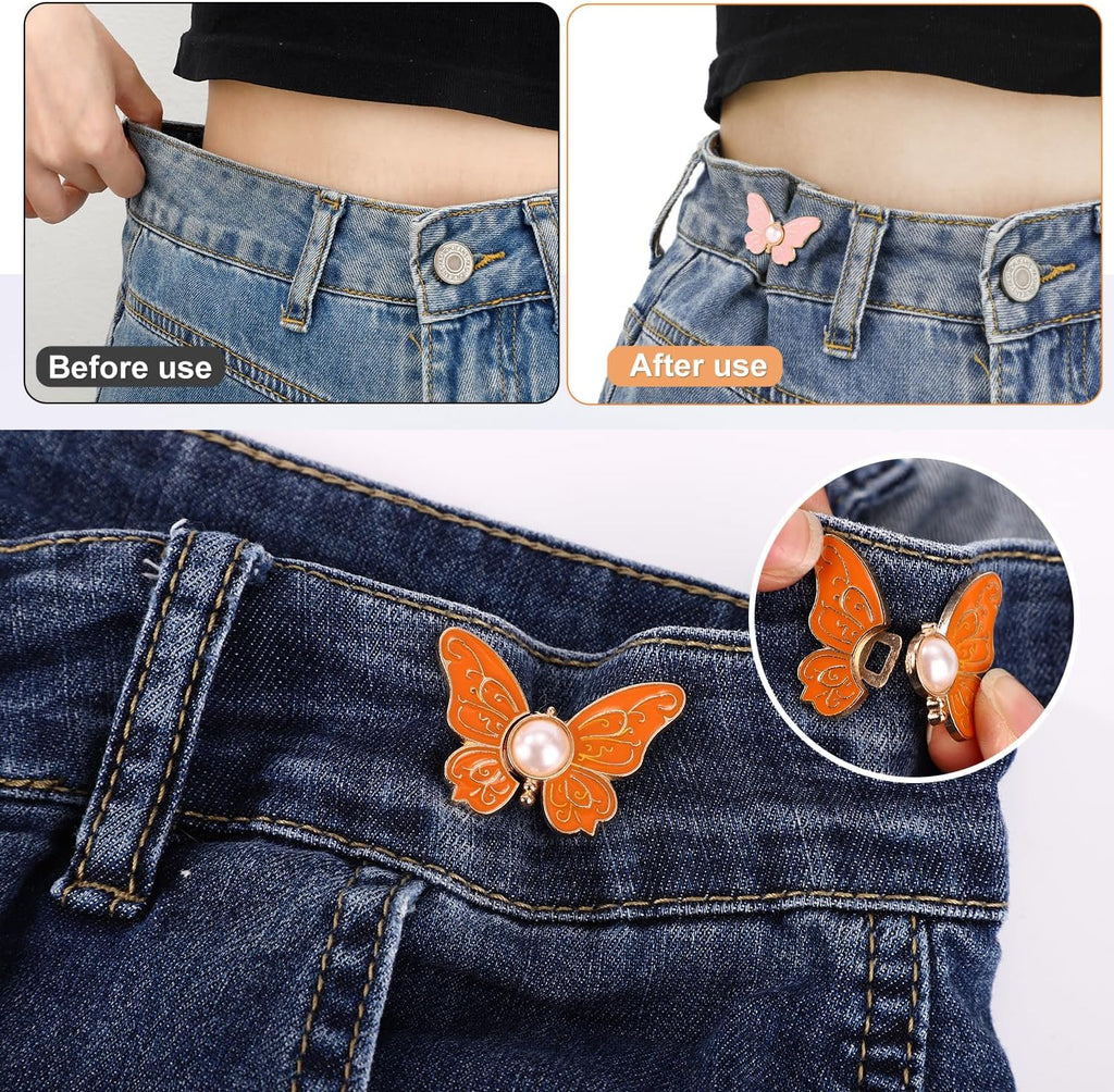 Last Day 50% OFF🔥8PCS Butterfly Waist Tighteners 🦋 Perfect Fit in Seconds — No Sewing Needed