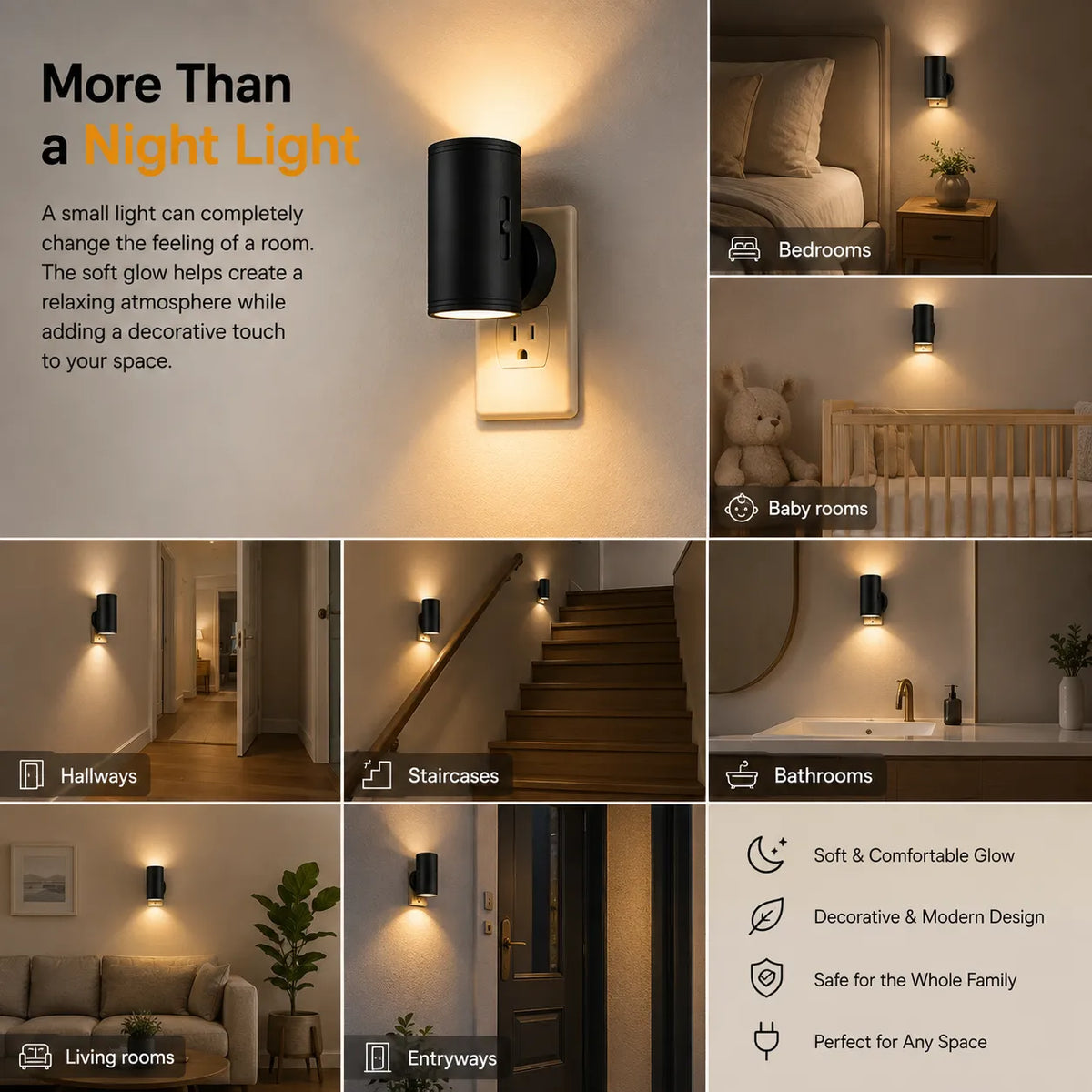 💡 Wireless Cylinder Wall Light — Cozy Glow Anywhere, No Wiring Needed! ✨🏠