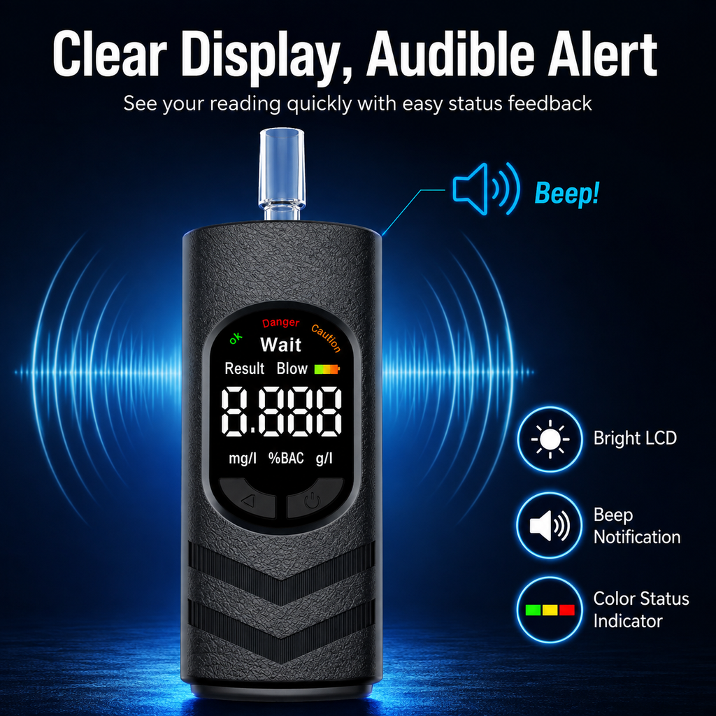 🚕Rechargeable Digital Alcohol Tester with Voice Broadcast