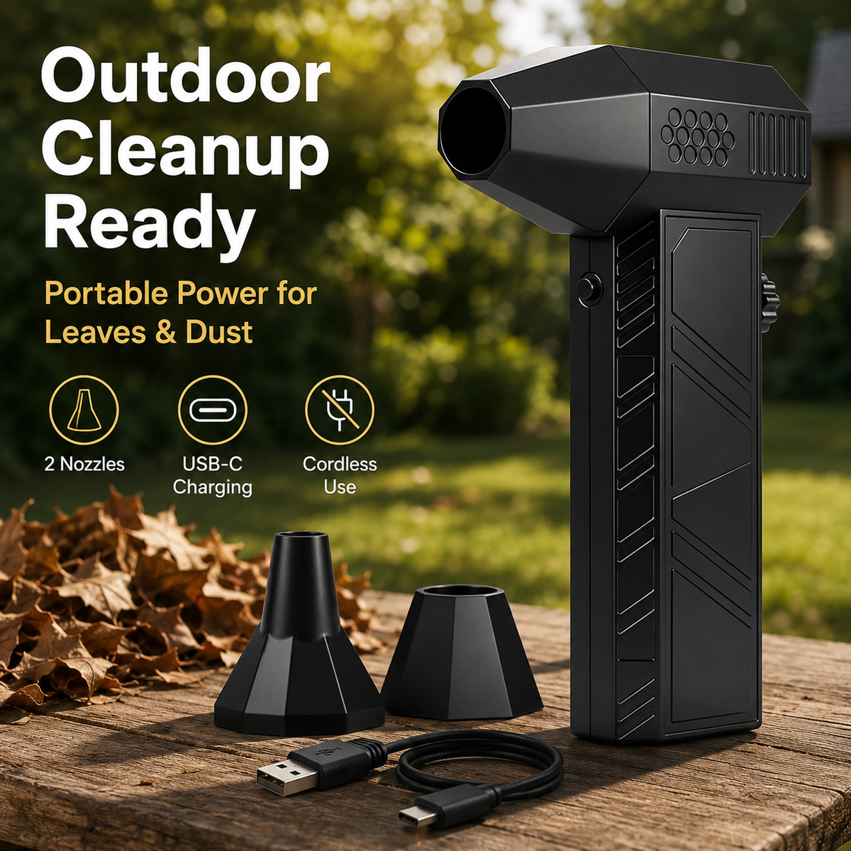 🚀130,000 RPM Turbo Fire Starting Fan｜Camping Fire Ignition, Leaf Blower, Car Detailing Cleaner