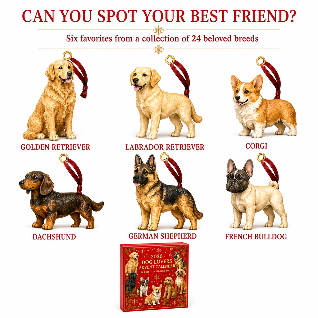 2026 Dog Lovers Advent Calendar – 24 Breed Ornaments