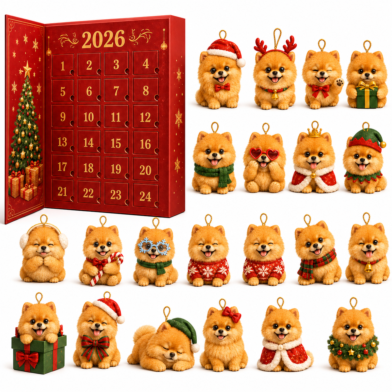2026 Dog Lovers Advent Calendar – 24 Breed Ornaments