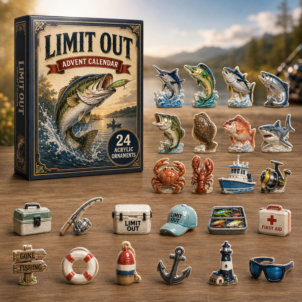 Limit Out Fishing Advent Calendar 2026 – 24 Acrylic Charm Surprises