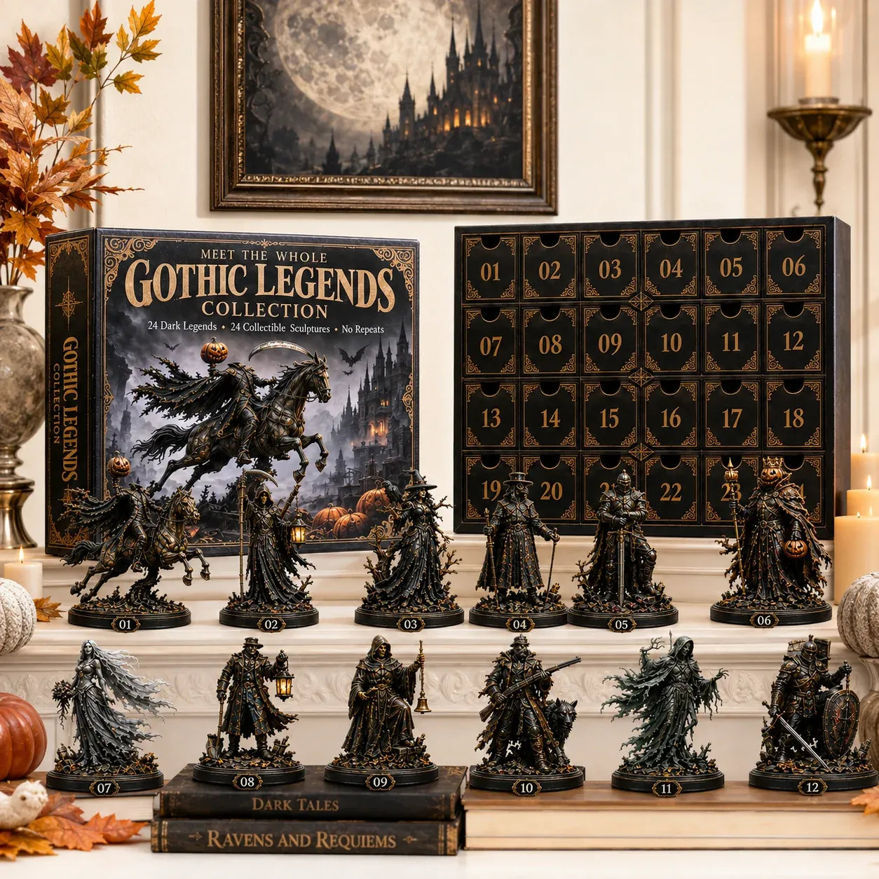 🔥🎁🖤 Gothic Legends Advent Calendar 2026 — 24 Days, 24 Dark Legends, 24 Unique Collectible Sculptures