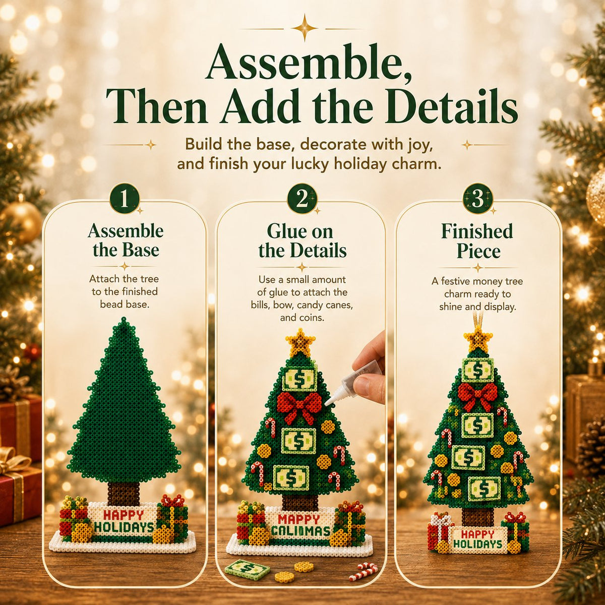 ⏳ Last Day 49% OFF – 🍀 Beginner-Friendly DIY Lucky Money Tree Bead Craft Kit | Complete Kit with Colorful Fuse Beads, Pegboard, Crafting Tools & Step-by-Step Guide Included 💕