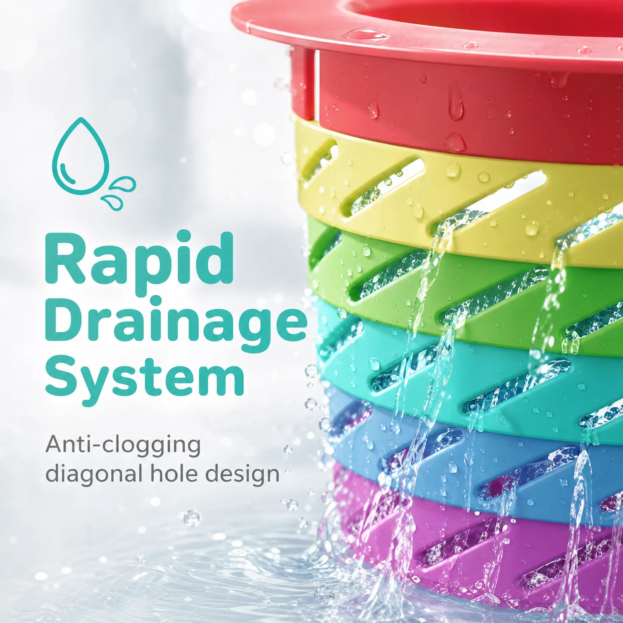 3PCS Rainbow Expandable Sink Strainer Basket, Rotatable Retractable Kitchen Sink Drain Filter🚰