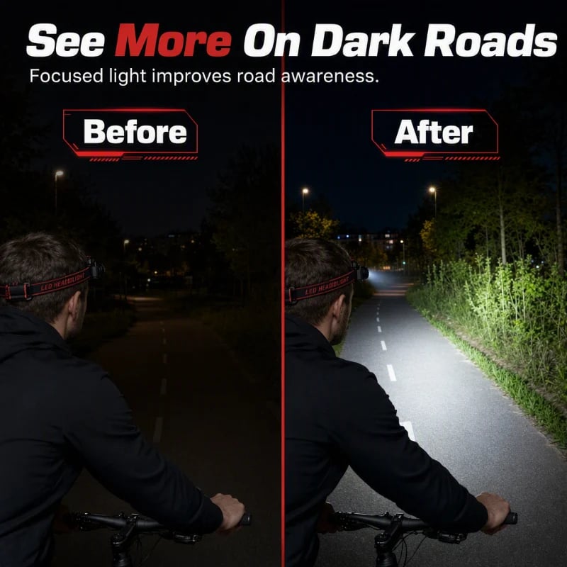 📢📢40% OFF !! ⏰Rechargeable LED Headlamp with Motion Sensor