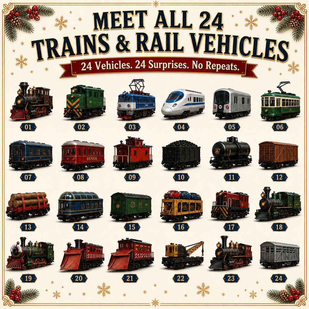 🚂 Trains & Rail Vehicles Advent Calendar 2026 – 24 Railway Surprises