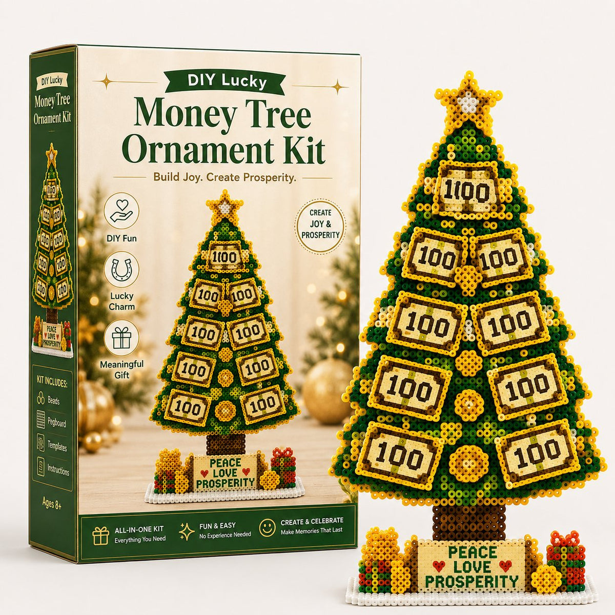 ⏳ Last Day 49% OFF – 🍀 Beginner-Friendly DIY Lucky Money Tree Bead Craft Kit | Complete Kit with Colorful Fuse Beads, Pegboard, Crafting Tools & Step-by-Step Guide Included 💕