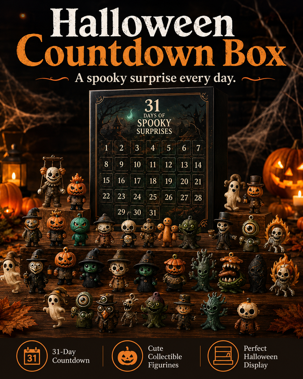 31-Day Halloween Advent Calendar with Mini Figurines