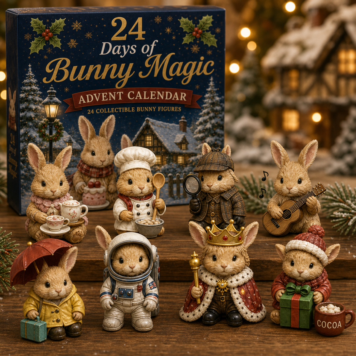 🐇CHRISMAST KICKOFF 49% OFF - 2026 British Bunnies Blind Box - 24‑Day Festive Countdown, Bunny Figurines Blind Box - Gift For Bunny Lovers