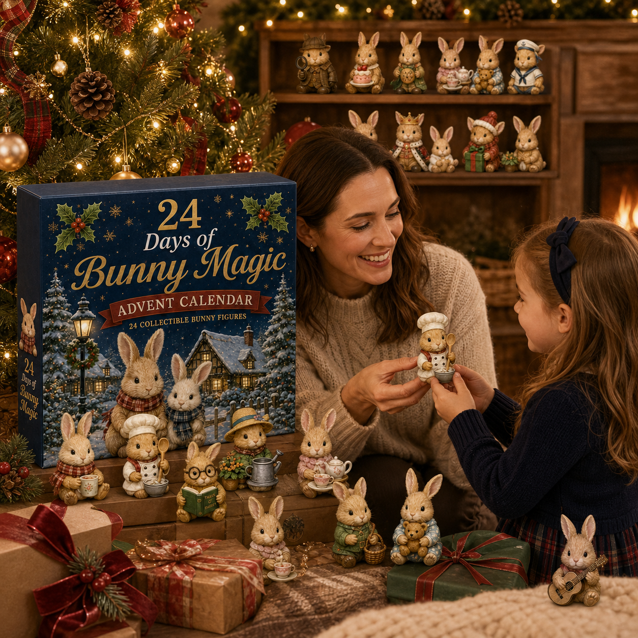 🐇CHRISMAST KICKOFF 49% OFF - 2026 British Bunnies Blind Box - 24‑Day Festive Countdown, Bunny Figurines Blind Box - Gift For Bunny Lovers