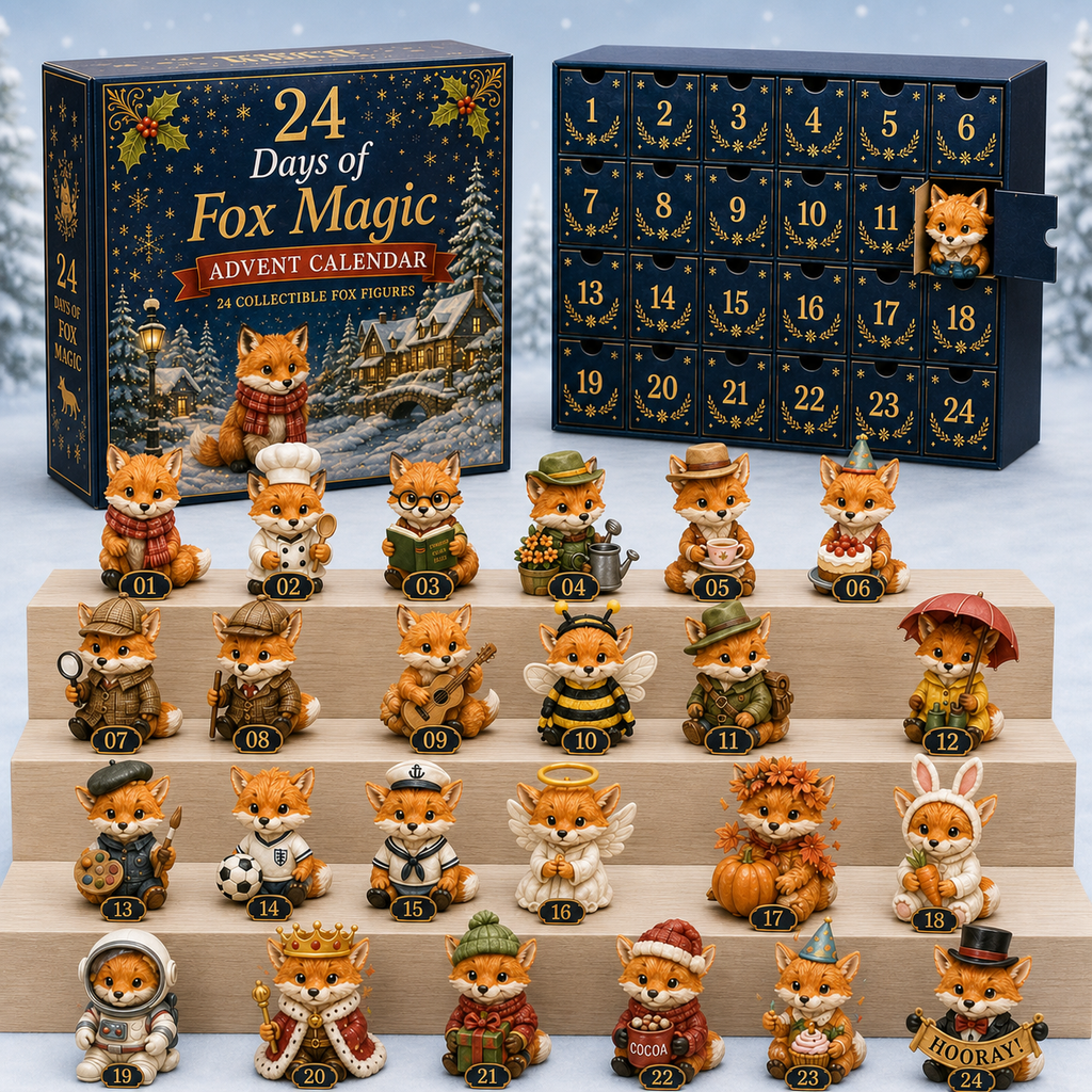 CHRISTMAS KICKOFF 49% OFF - 2026 British Foxes Blind Box - 24‑Day Festive Countdown, Fox Figurines Blind Box - Gift For Fox Lovers