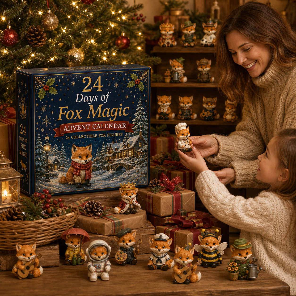CHRISTMAS KICKOFF 49% OFF - 2026 British Foxes Blind Box - 24‑Day Festive Countdown, Fox Figurines Blind Box - Gift For Fox Lovers