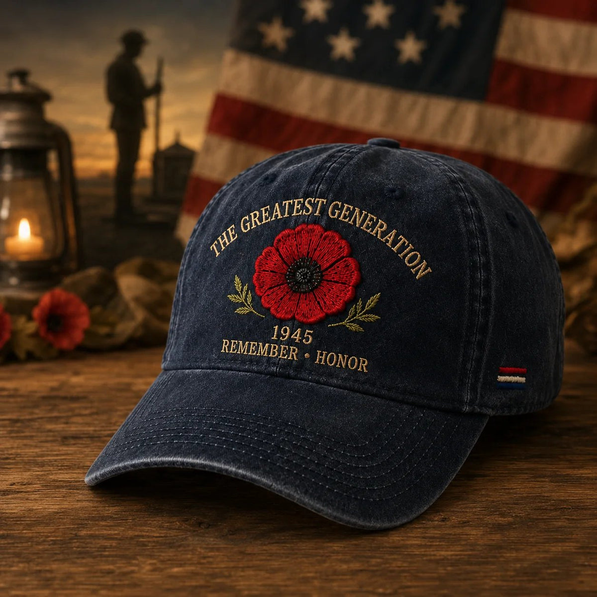 The Greatest Generation 1945 Memorial Poppy Cap – Remember & Honor