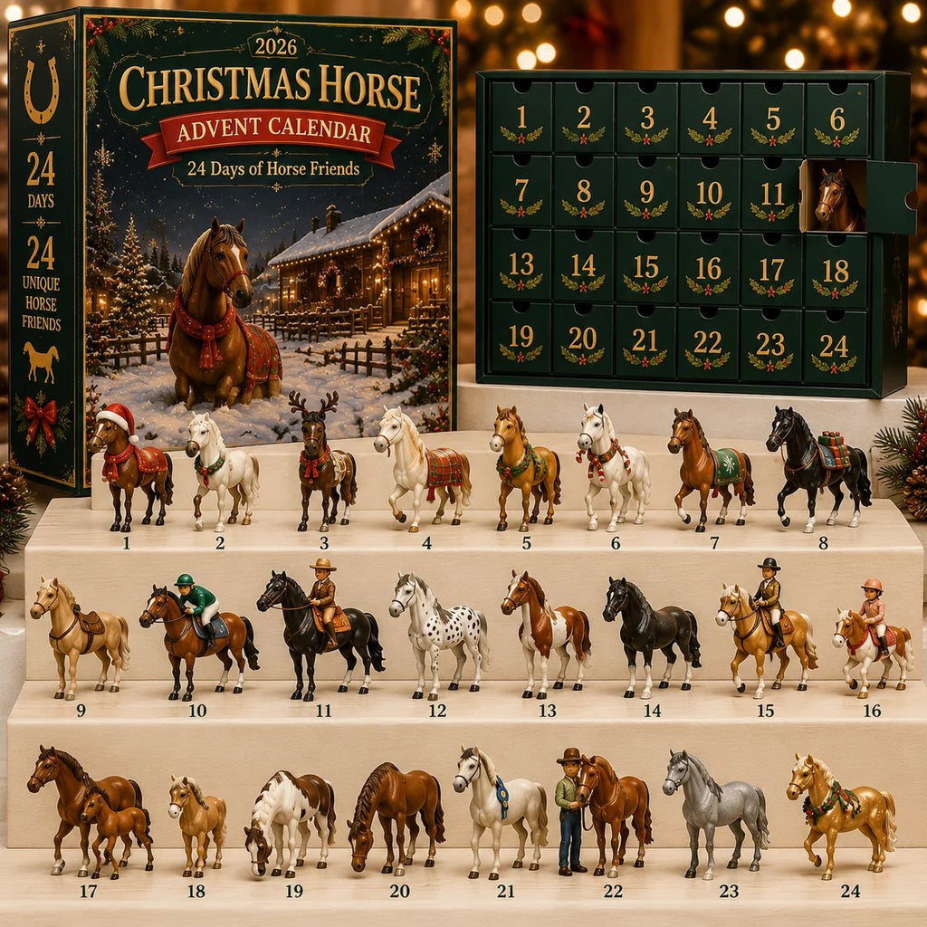 🐴 🎄 Christmas Horse Advent Calendar - 🎁💕24 Days of Horse Friends & Holiday Memories(📦Buy 2 Free Shipping)