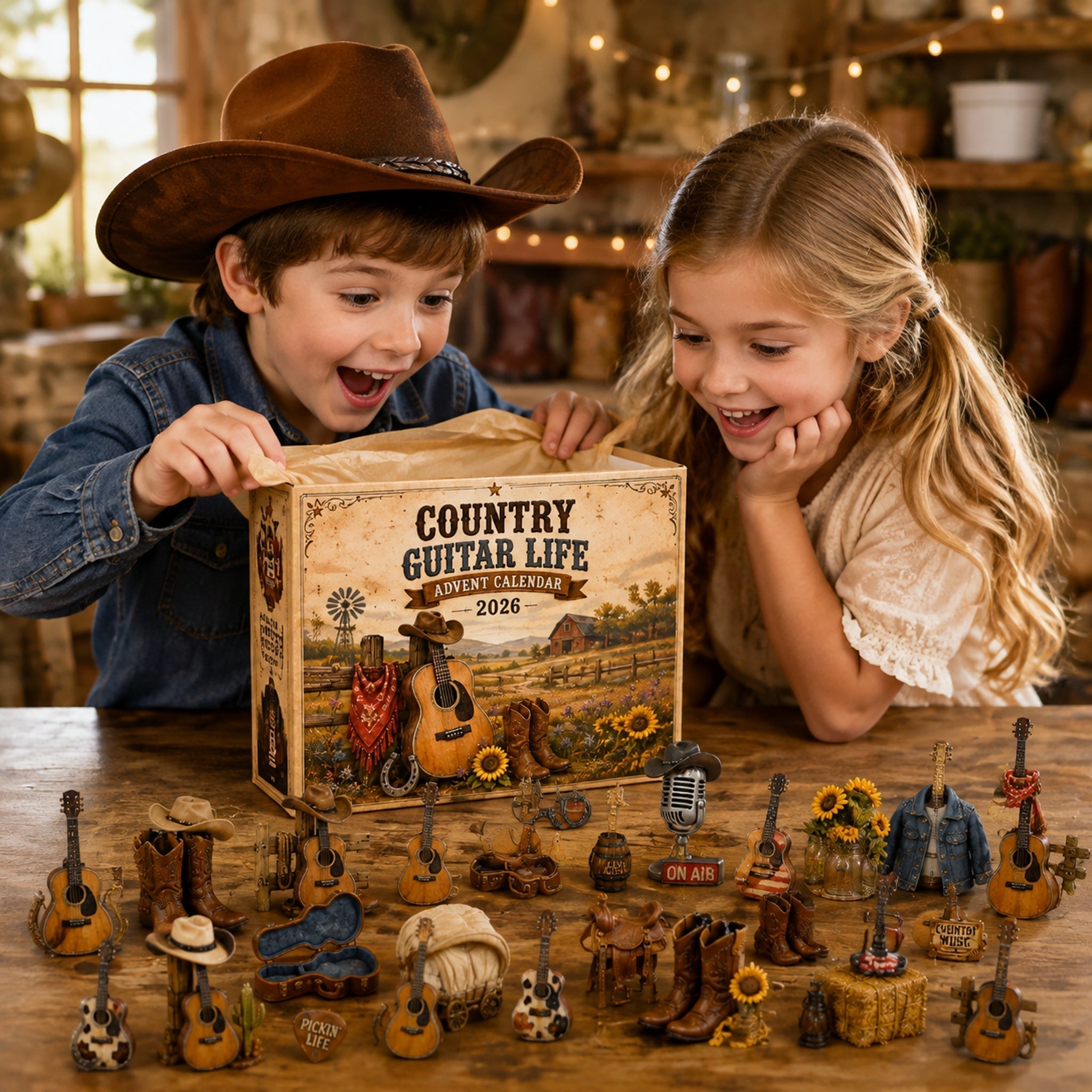 🔥Last 50 pcs✨Country Guitar Life Advent Calendar 2026 - 24-Day Festive Countdown