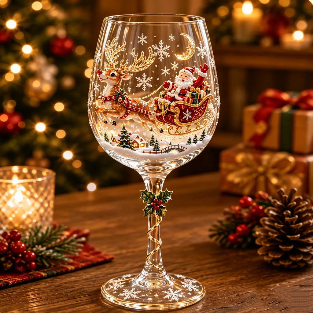🔥🎁 Christmas 3D Wine Glass Collection Gift Box Set ✨