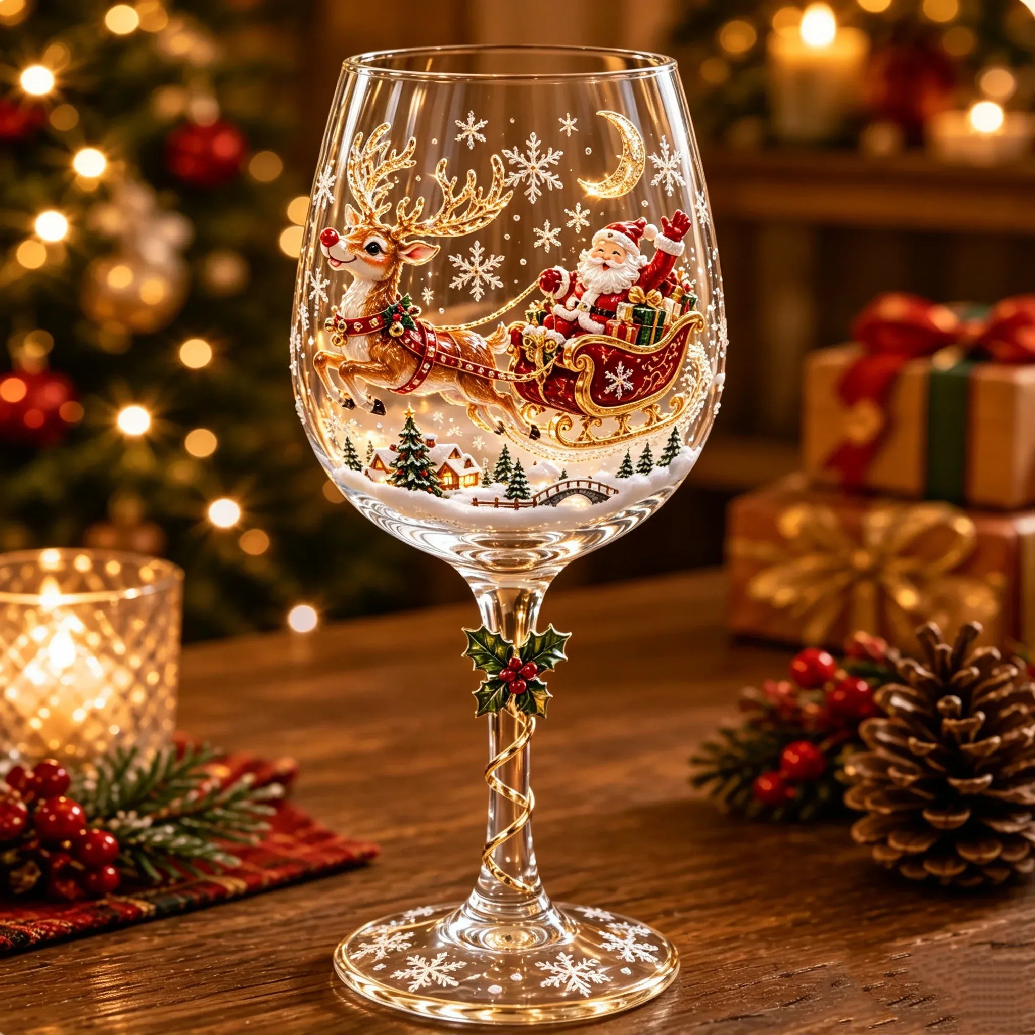 🔥🎁 Christmas 3D Wine Glass Collection Gift Box Set ✨