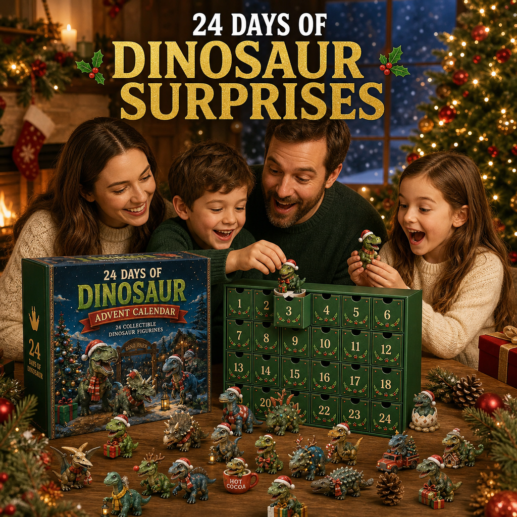 24 Days of Dinosaur Christmas Advent Calendar – 24 Collectible Dino Figurines & Holiday Surprises