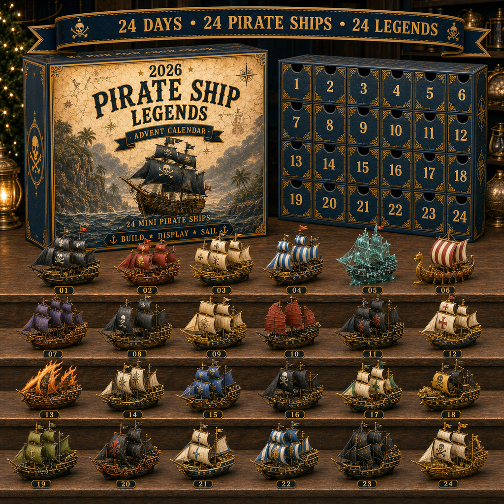⏳ Last Day 49% OFF – 🏴‍☠️⛵ Pirate Ship Legends Advent Calendar 2026 | 24 Days of High-Seas Adventure with 24 Unique Mini Pirate Ships 🎄🎁