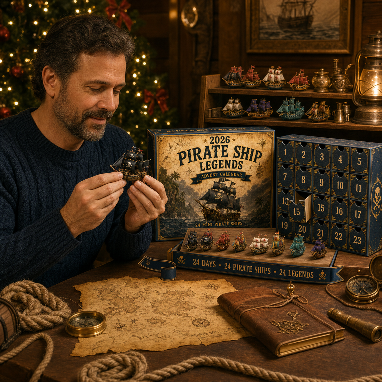⏳ Last Day 49% OFF – 🏴‍☠️⛵ Pirate Ship Legends Advent Calendar 2026 | 24 Days of High-Seas Adventure with 24 Unique Mini Pirate Ships 🎄🎁