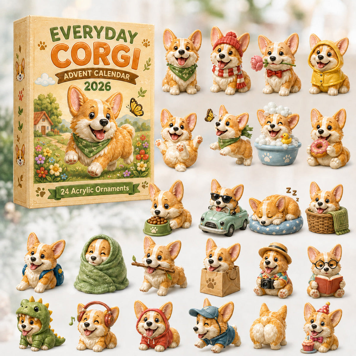 Everyday Corgi Advent Calendar 2026 – 24 Acrylic Charm Surprises