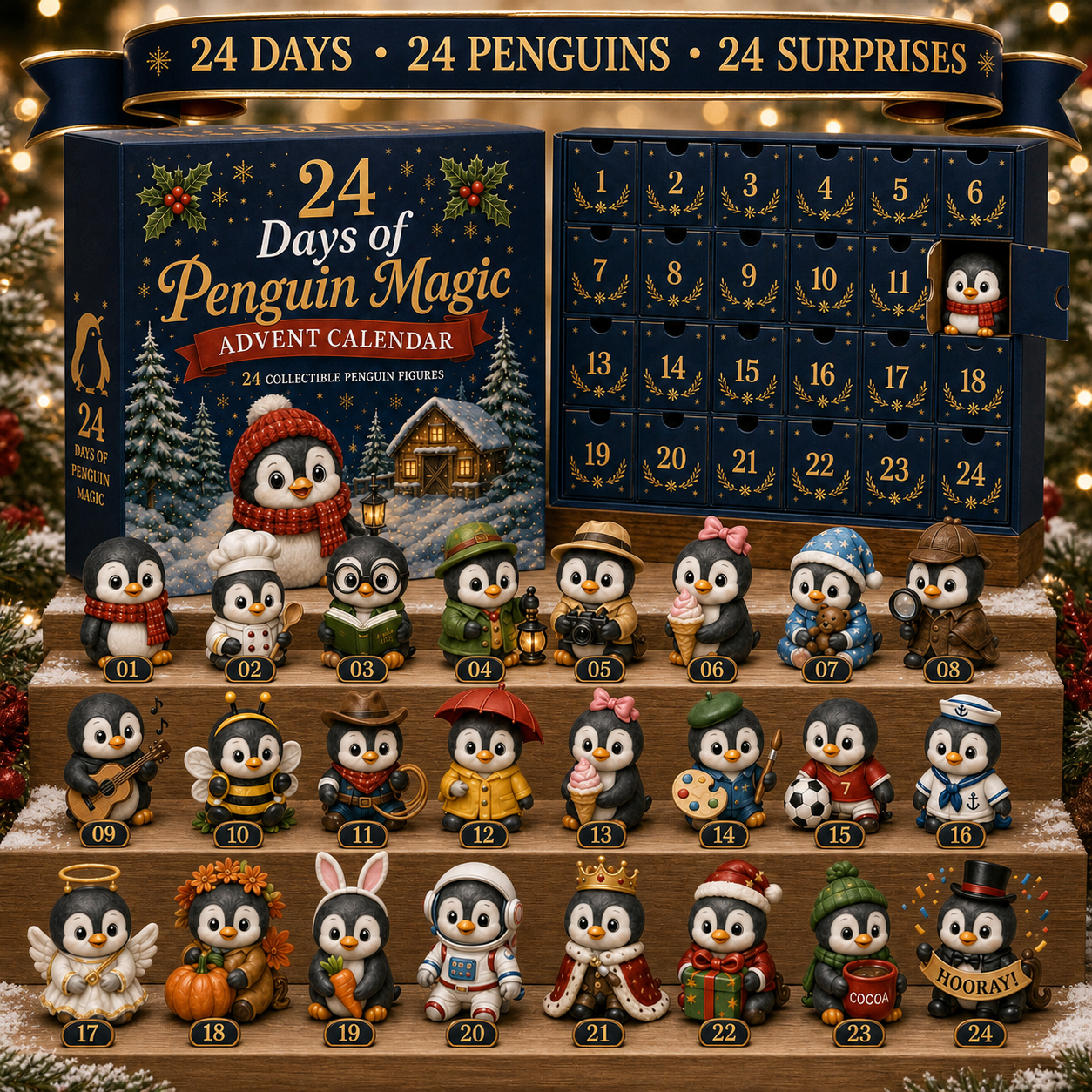 🐧 24 Days of Penguin Magic™ Advent Calendar – 24 Collectible Christmas Penguin Surprises